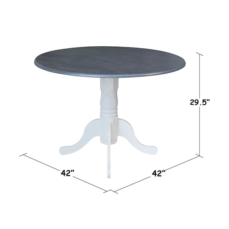 Tavolo da pranzo a ribalta da 42 pollici con 4 sedie Ladderback - Set da 5 pezzi