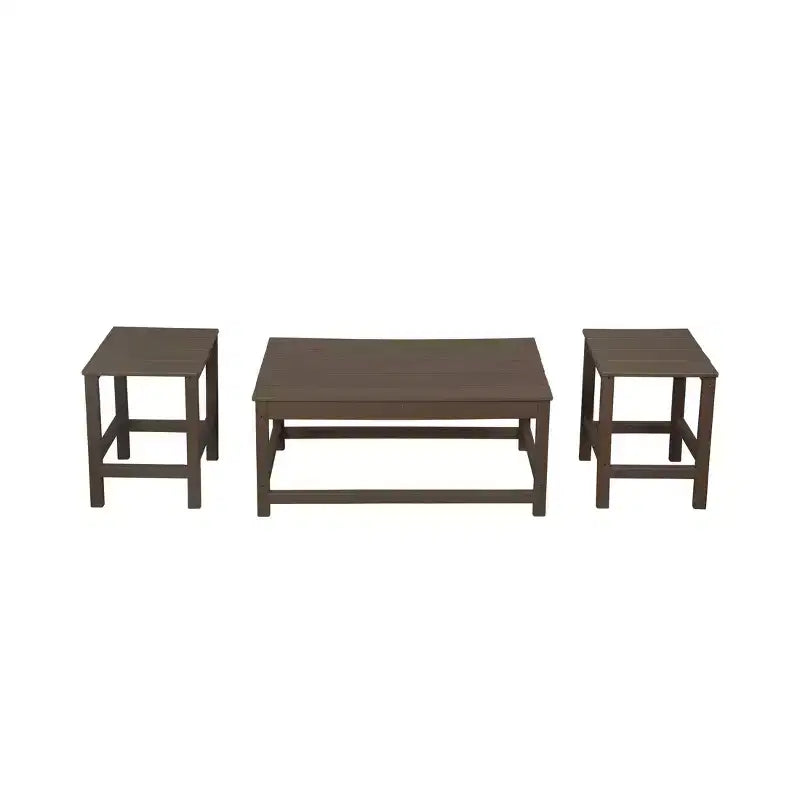 WestinTrends Set 3 Pezzi Tavolino da Caffè e Tavolini Laterali per Patio Esterno Adirondack