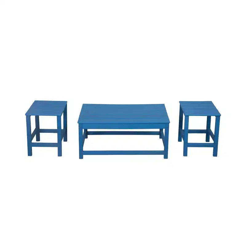 WestinTrends Set 3 Pezzi Tavolino da Caffè e Tavolini Laterali per Patio Esterno Adirondack