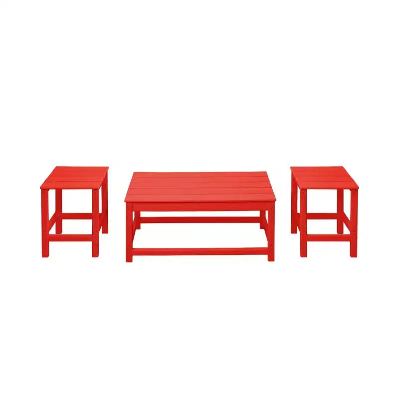 WestinTrends Set 3 Pezzi Tavolino da Caffè e Tavolini Laterali per Patio Esterno Adirondack