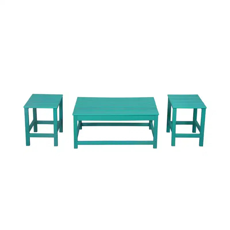 WestinTrends Set 3 Pezzi Tavolino da Caffè e Tavolini Laterali per Patio Esterno Adirondack