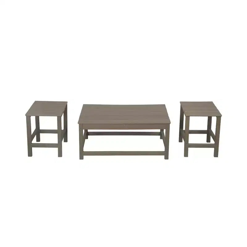 WestinTrends Set 3 Pezzi Tavolino da Caffè e Tavolini Laterali per Patio Esterno Adirondack