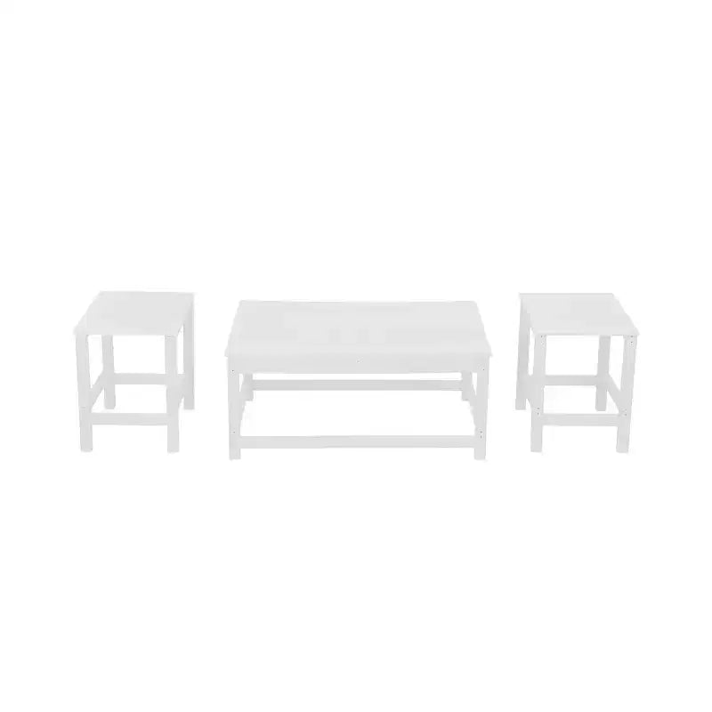 WestinTrends Set 3 Pezzi Tavolino da Caffè e Tavolini Laterali per Patio Esterno Adirondack