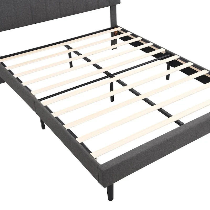Letto a piattaforma imbottito Merax con testiera contenitore e porta USB
