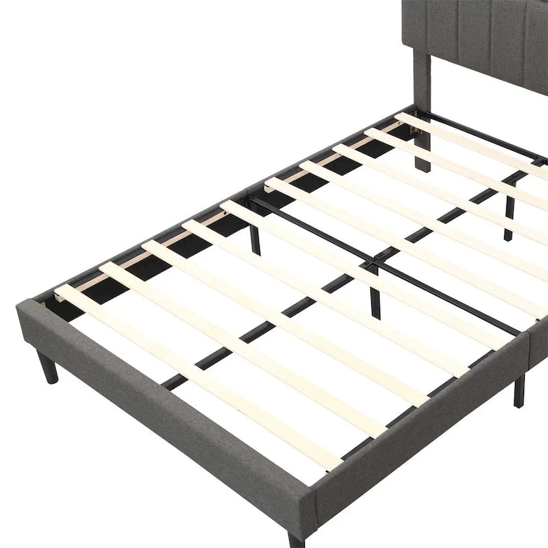 Letto a piattaforma imbottito Merax con testiera contenitore e porta USB