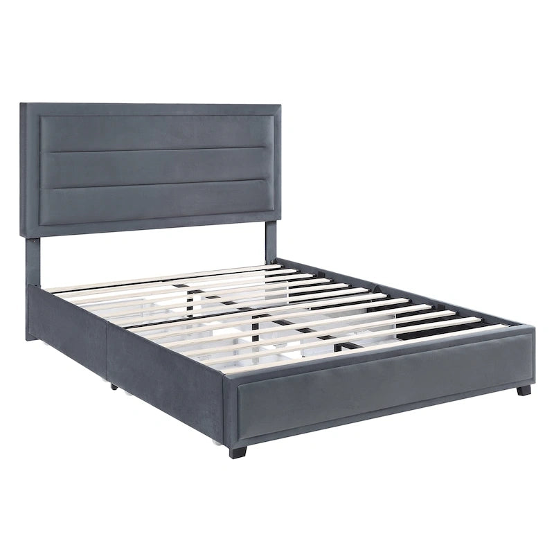 Letto con piattaforma Furniture of America Naxime Modern con 4 cassetti in tessuto