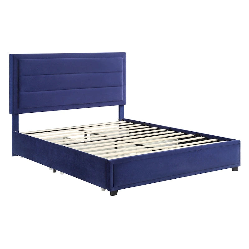 Letto con piattaforma Furniture of America Naxime Modern con 4 cassetti in tessuto