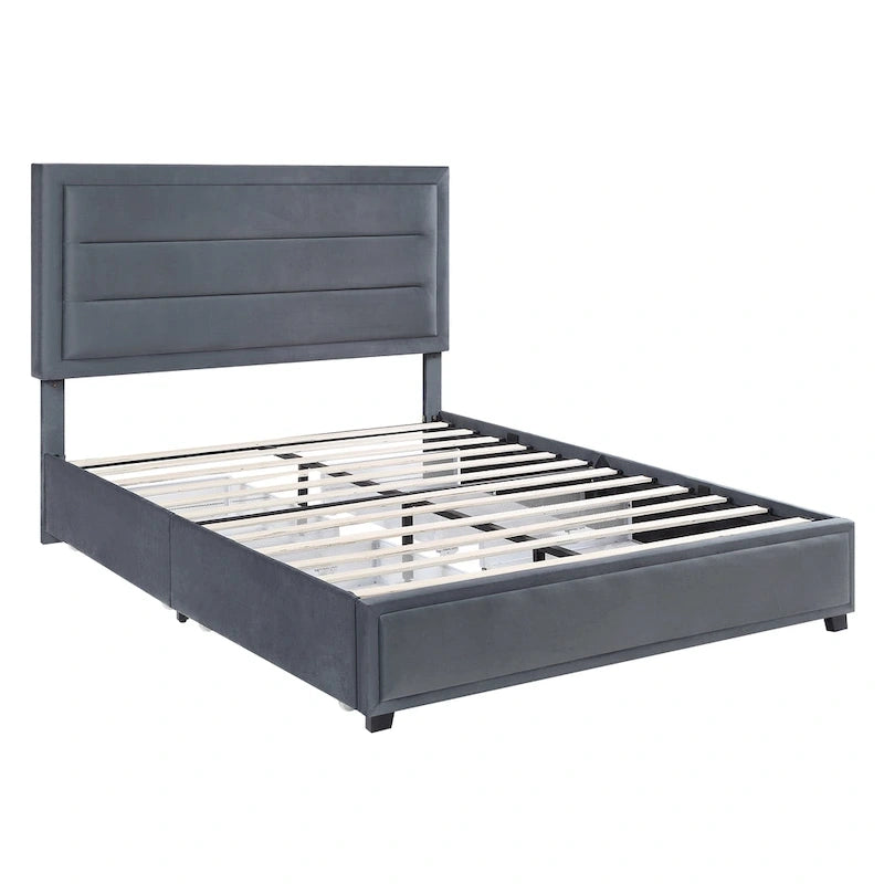 Letto con piattaforma Furniture of America Naxime Modern con 4 cassetti in tessuto