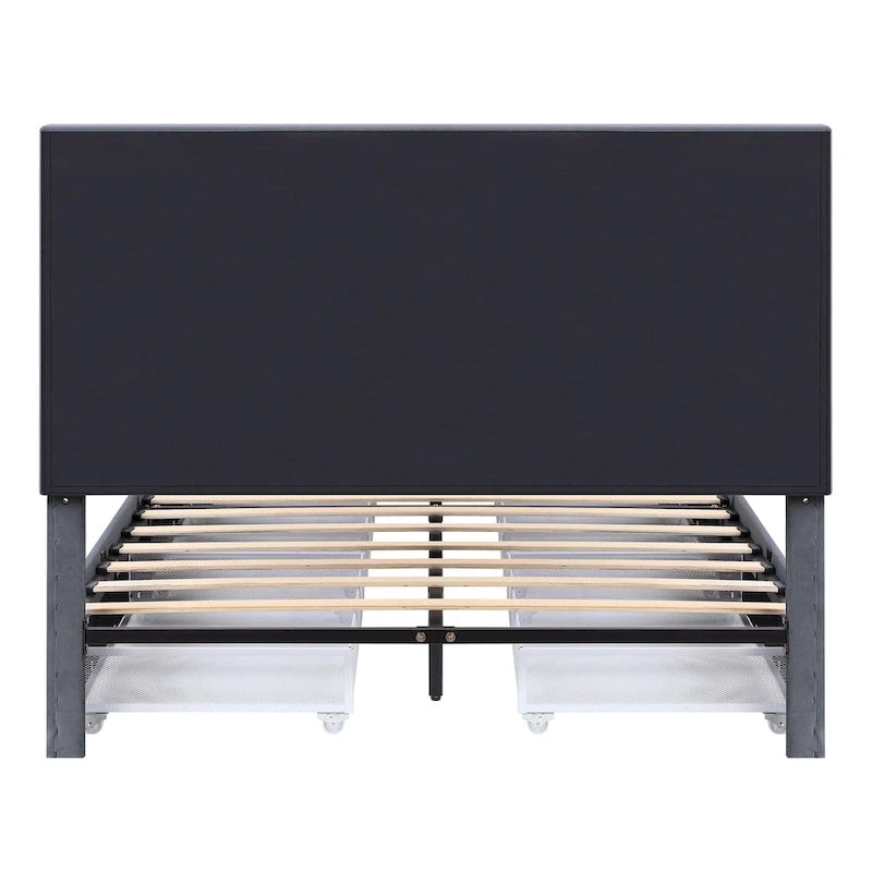 Letto con piattaforma Furniture of America Naxime Modern con 4 cassetti in tessuto
