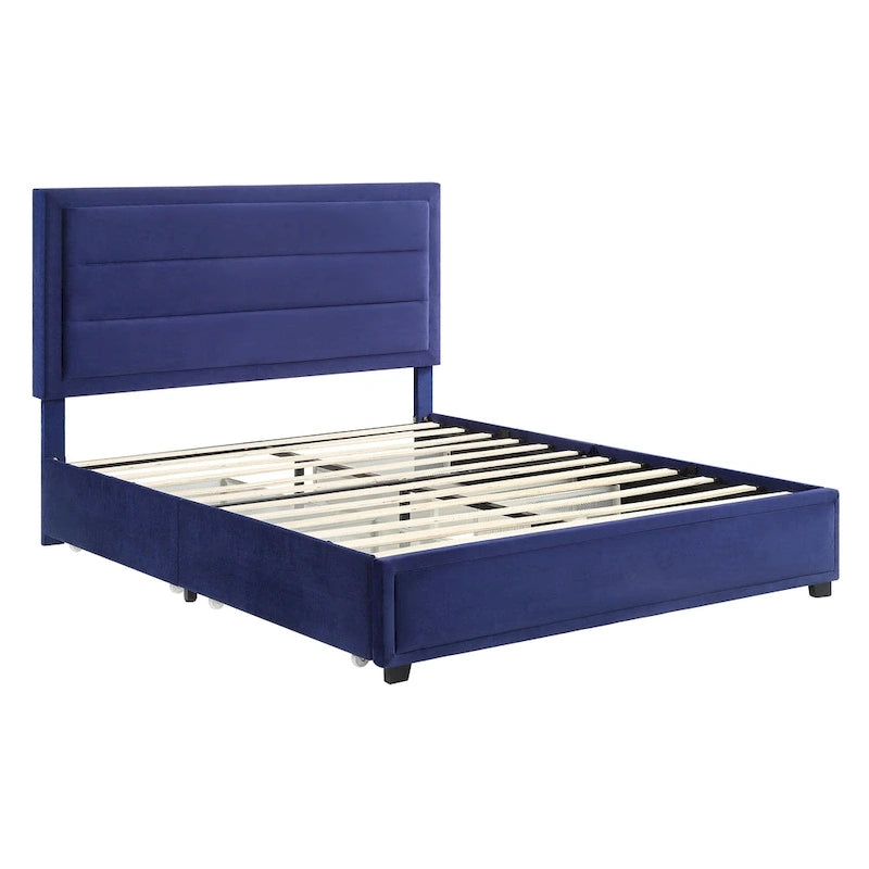 Letto con piattaforma Furniture of America Naxime Modern con 4 cassetti in tessuto