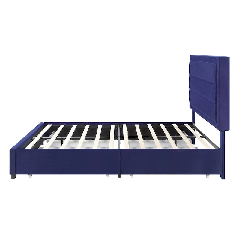 Letto con piattaforma Furniture of America Naxime Modern con 4 cassetti in tessuto