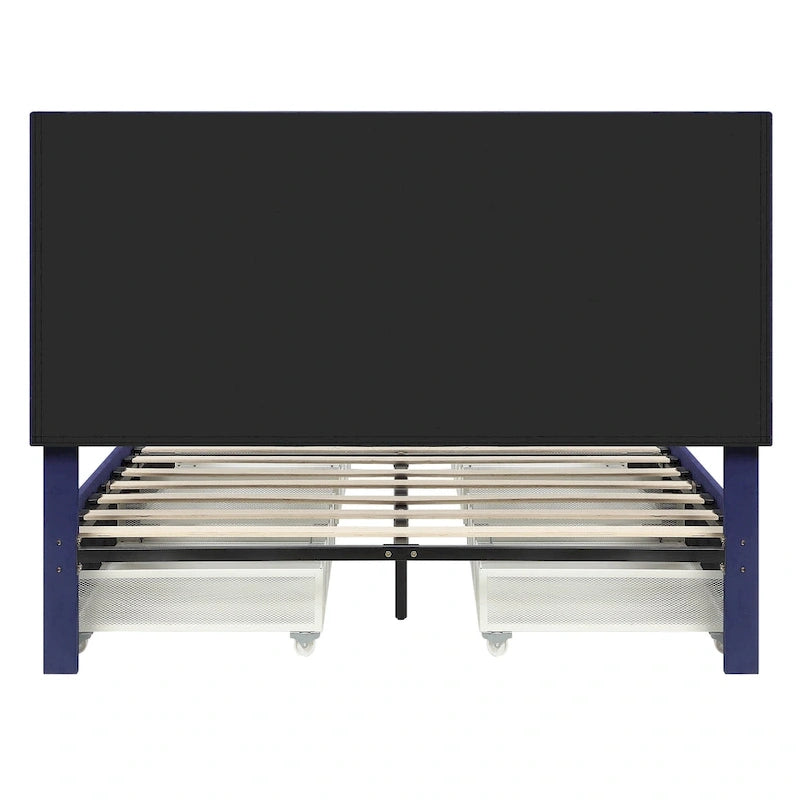Letto con piattaforma Furniture of America Naxime Modern con 4 cassetti in tessuto
