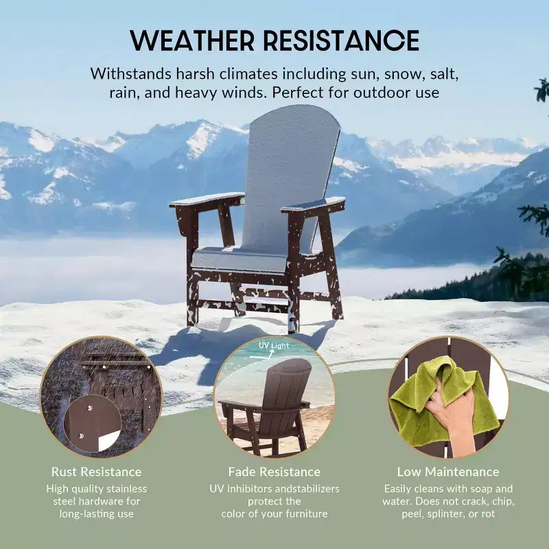 WestinTrends Sedia da pranzo Adirondack per esterni, resistente alle intemperie
