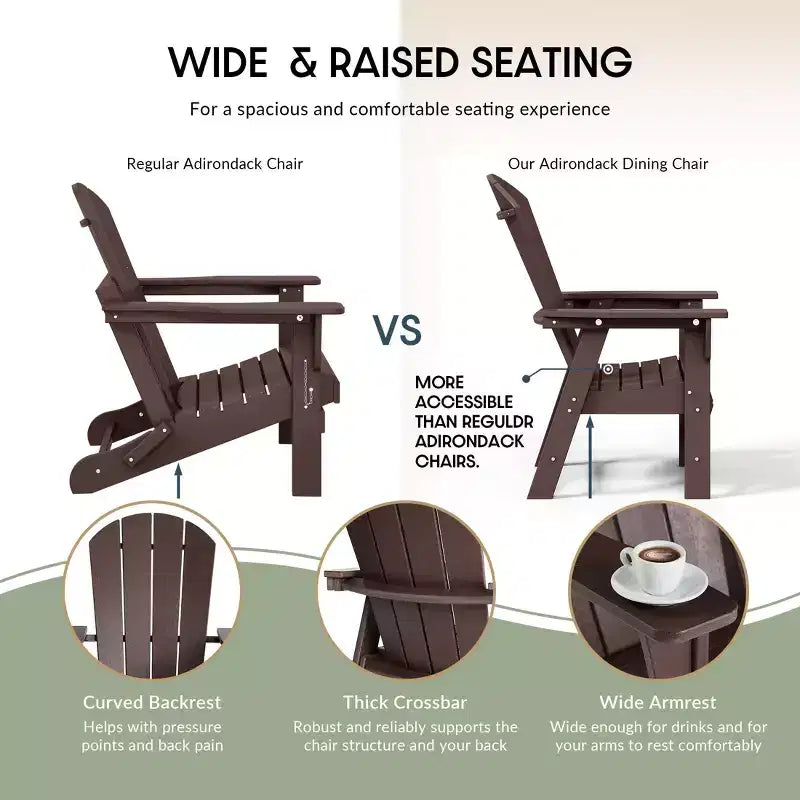 WestinTrends Sedia da pranzo Adirondack per esterni, resistente alle intemperie