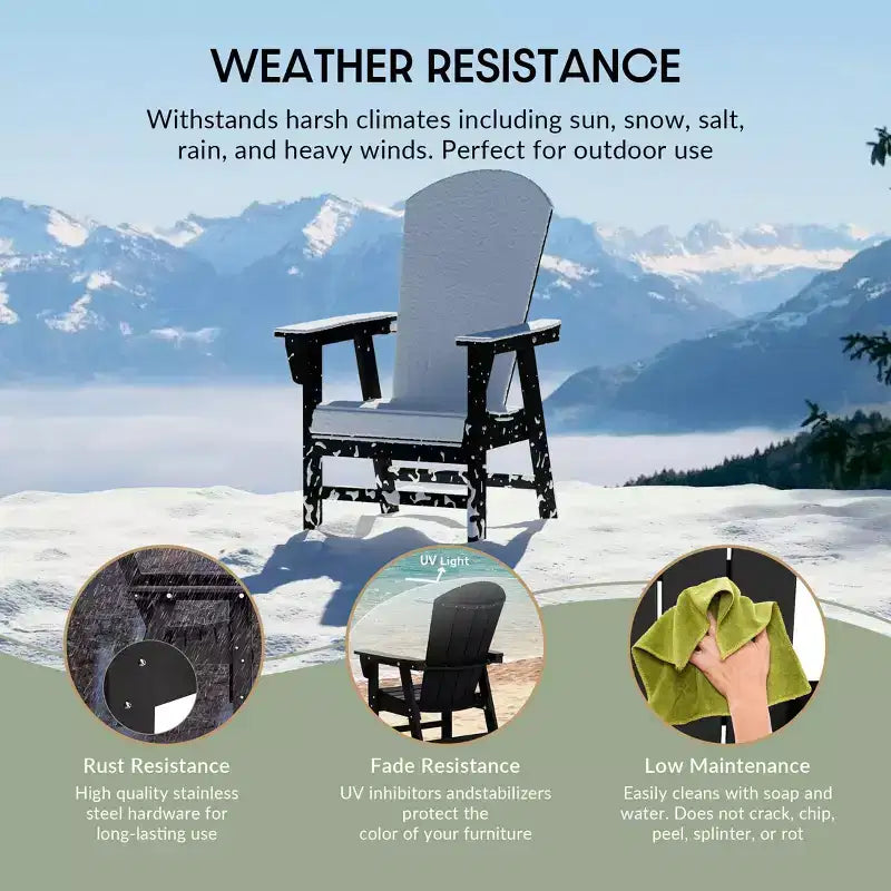 WestinTrends Sedia da pranzo Adirondack per esterni, resistente alle intemperie