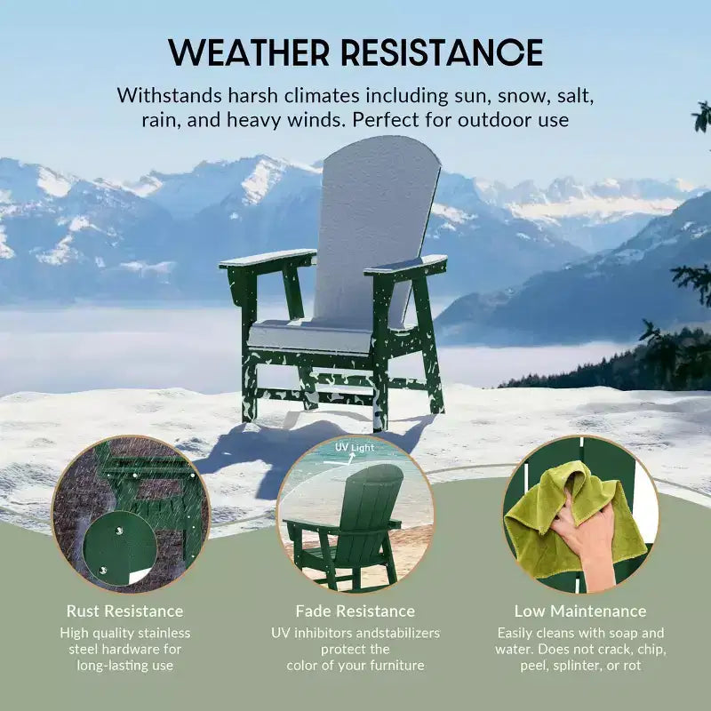 WestinTrends Sedia da pranzo Adirondack per esterni, resistente alle intemperie