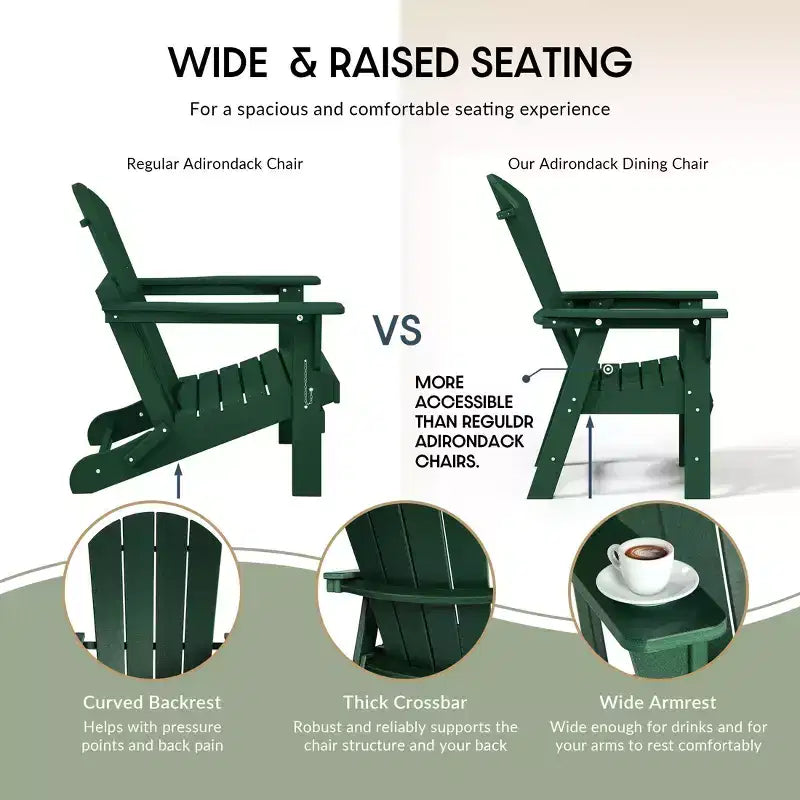 WestinTrends Sedia da pranzo Adirondack per esterni, resistente alle intemperie