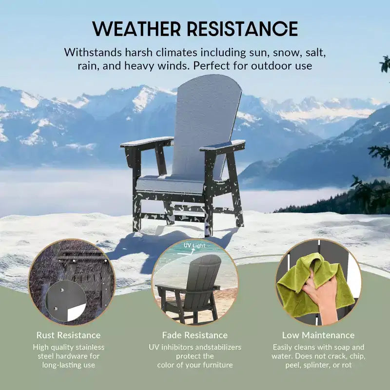WestinTrends Sedia da pranzo Adirondack per esterni, resistente alle intemperie
