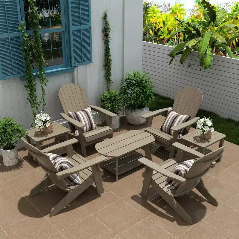WestinTrends Set da conversazione da 7 pezzi con sedie Adirondack pieghevoli da esterno