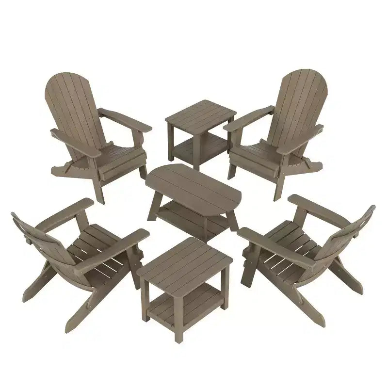 WestinTrends Set da conversazione da 7 pezzi con sedie Adirondack pieghevoli da esterno