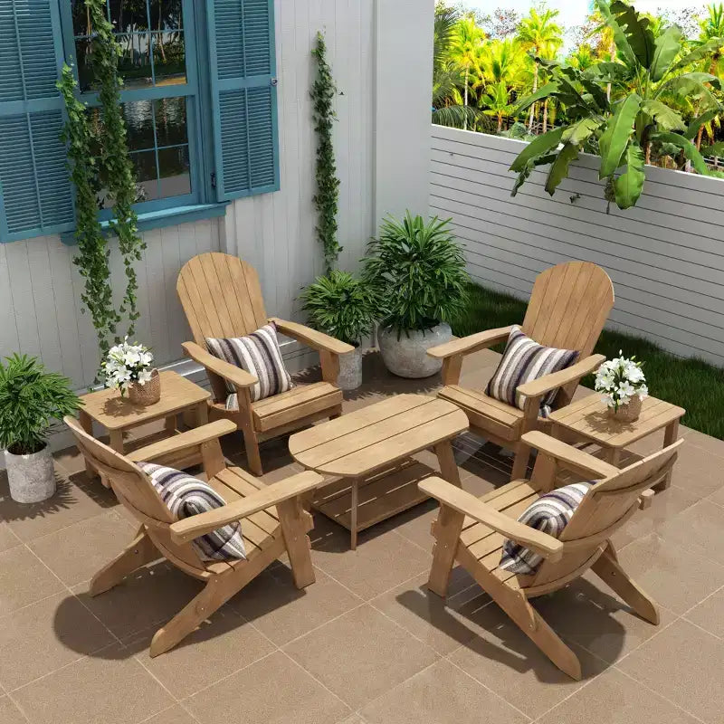 WestinTrends Set da conversazione da 7 pezzi con sedie Adirondack pieghevoli da esterno