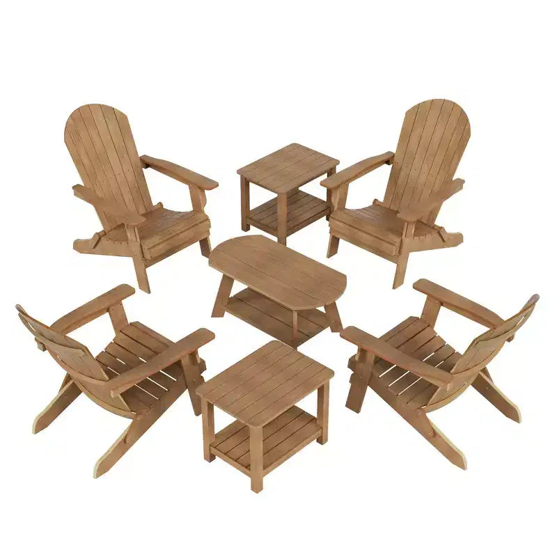WestinTrends Set da conversazione da 7 pezzi con sedie Adirondack pieghevoli da esterno