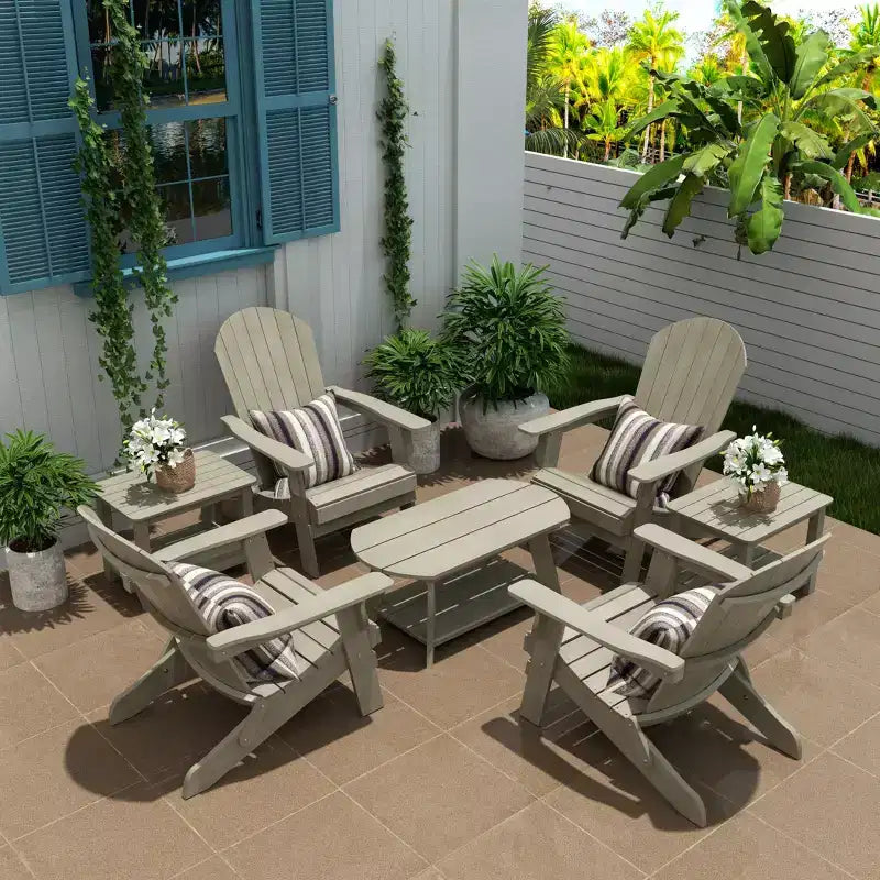 WestinTrends Set da conversazione da 7 pezzi con sedie Adirondack pieghevoli da esterno