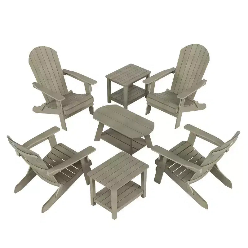 WestinTrends Set da conversazione da 7 pezzi con sedie Adirondack pieghevoli da esterno