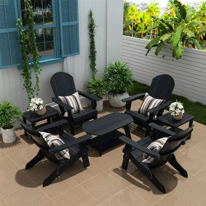 WestinTrends Set da conversazione da 7 pezzi con sedie Adirondack pieghevoli da esterno
