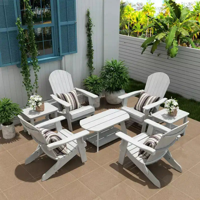 WestinTrends Set da conversazione da 7 pezzi con sedie Adirondack pieghevoli da esterno
