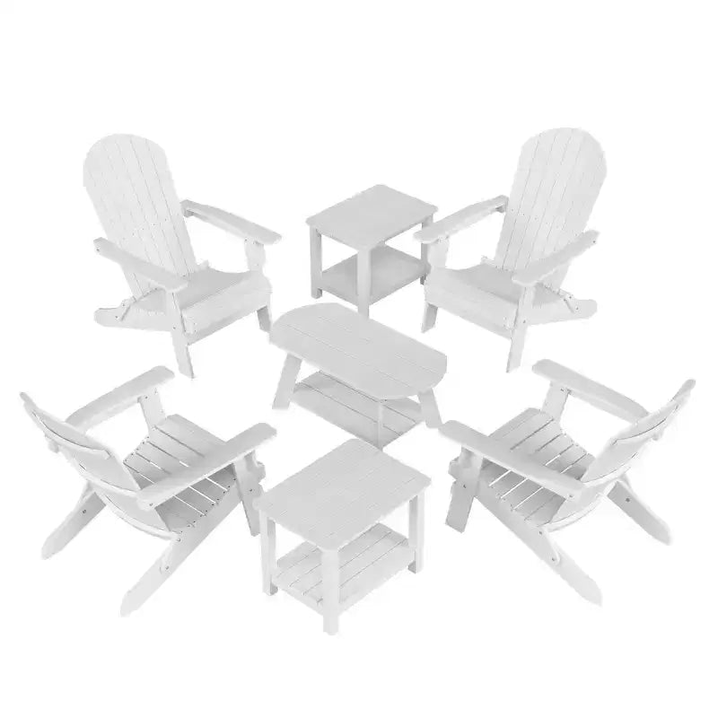 WestinTrends Set da conversazione da 7 pezzi con sedie Adirondack pieghevoli da esterno
