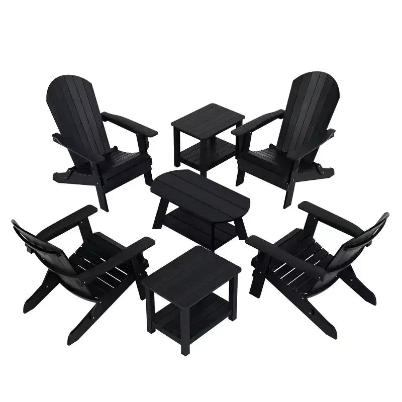 WestinTrends Set da conversazione da 7 pezzi con sedie Adirondack pieghevoli da esterno