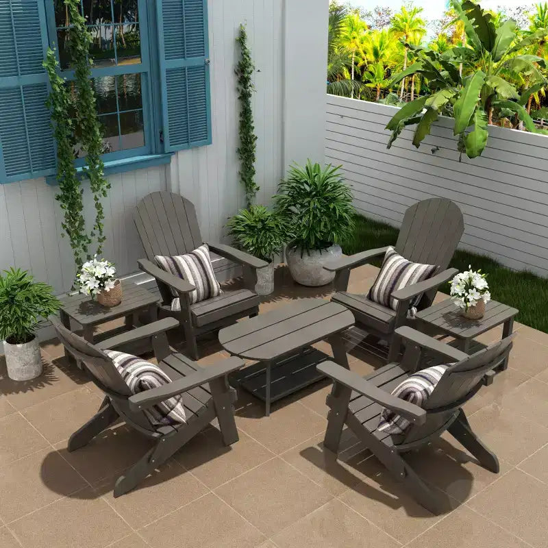 WestinTrends Set da conversazione da 7 pezzi con sedie Adirondack pieghevoli da esterno