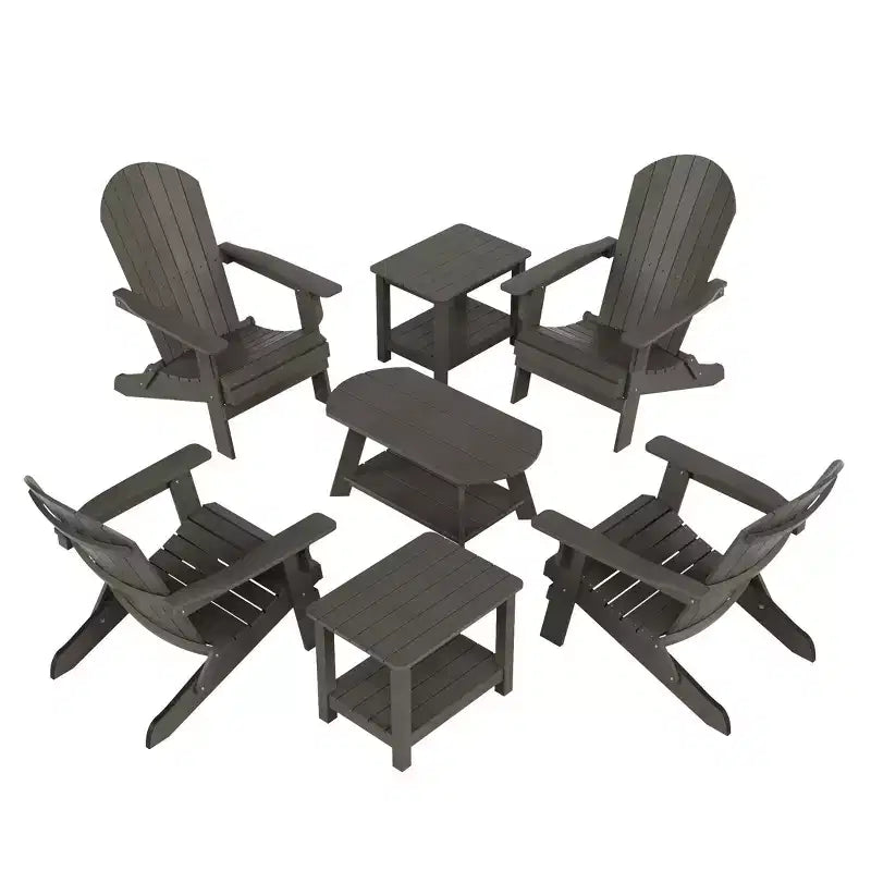 WestinTrends Set da conversazione da 7 pezzi con sedie Adirondack pieghevoli da esterno