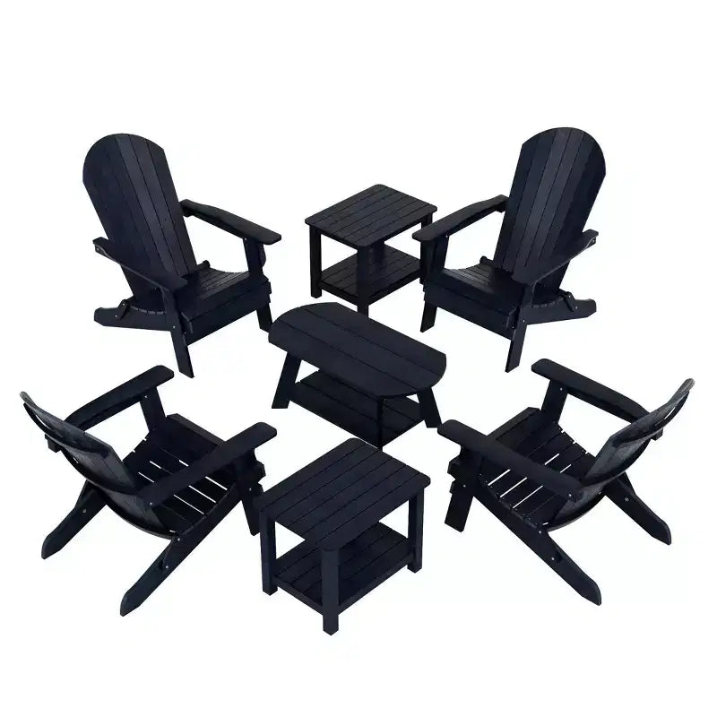 WestinTrends Set da conversazione da 7 pezzi con sedie Adirondack pieghevoli da esterno