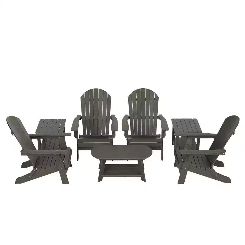 WestinTrends Set da conversazione da 7 pezzi con sedie Adirondack pieghevoli da esterno