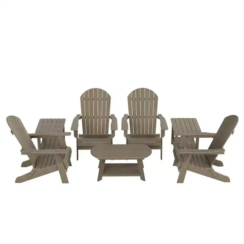 WestinTrends Set da conversazione da 7 pezzi con sedie Adirondack pieghevoli da esterno