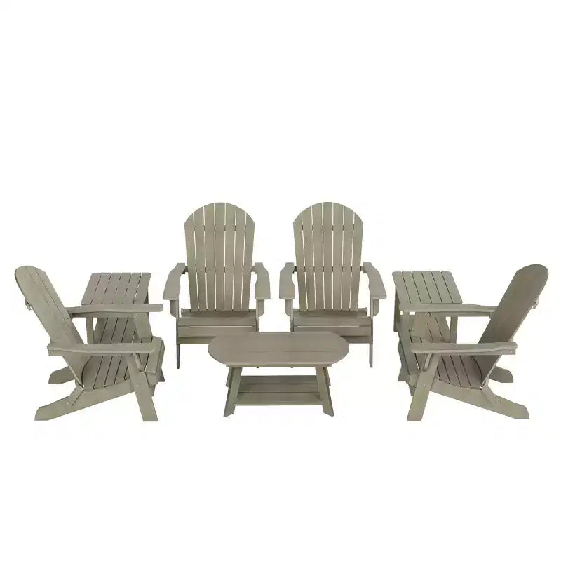 WestinTrends Set da conversazione da 7 pezzi con sedie Adirondack pieghevoli da esterno
