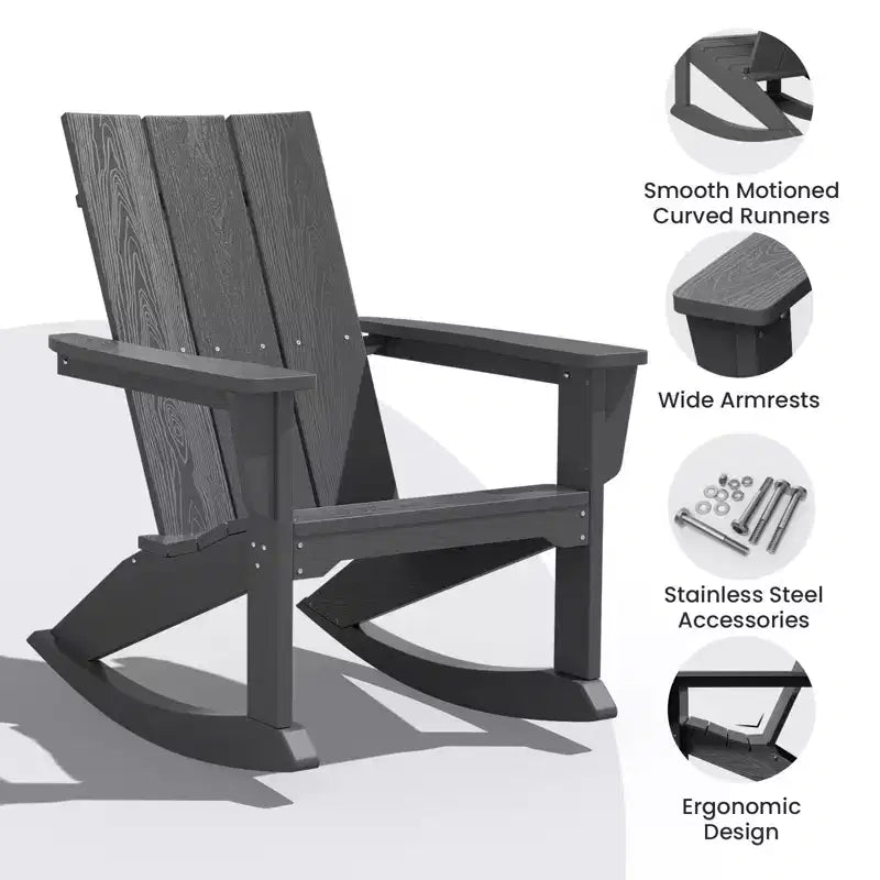 Sedia a dondolo Adirondack in plastica HDPE HYLEORY