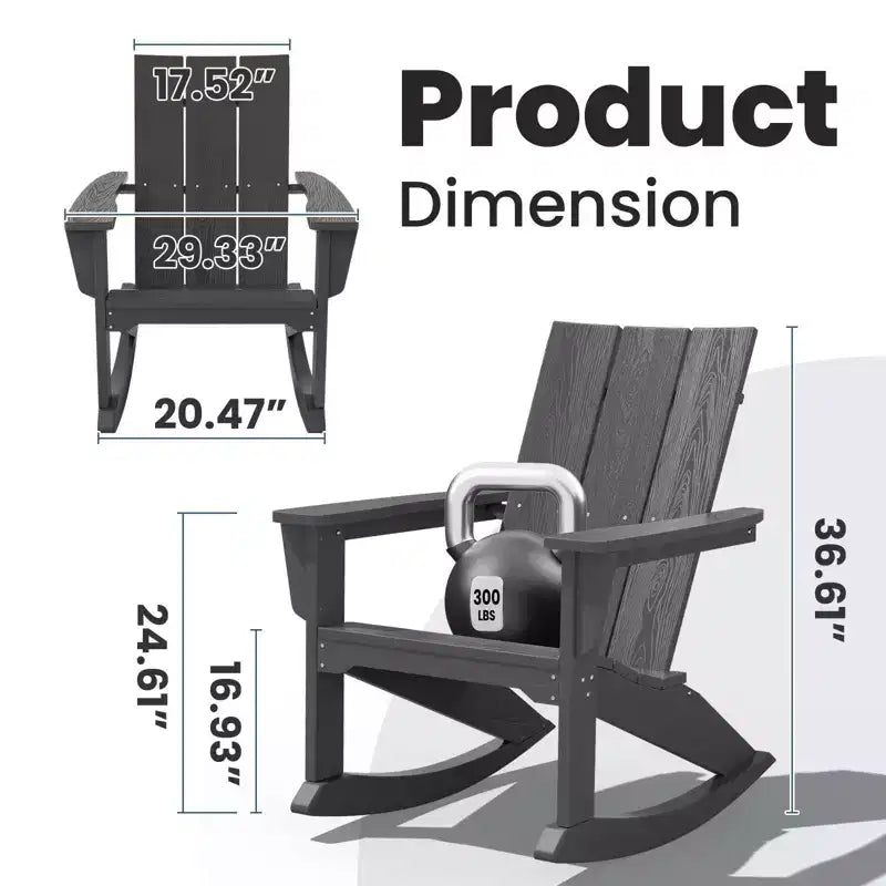 Sedia a dondolo Adirondack in plastica HDPE HYLEORY