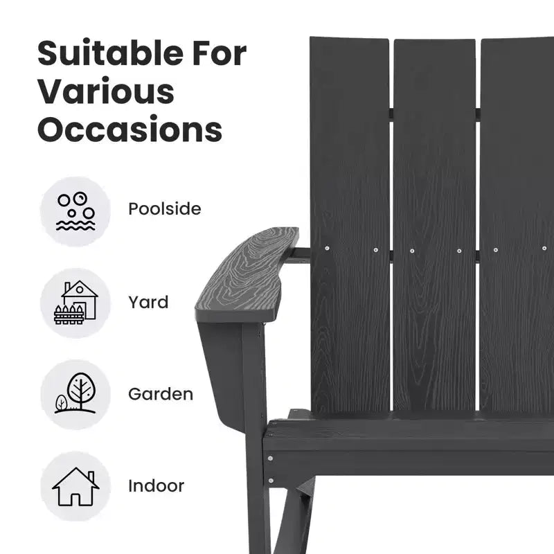 Sedia a dondolo Adirondack in plastica HDPE HYLEORY