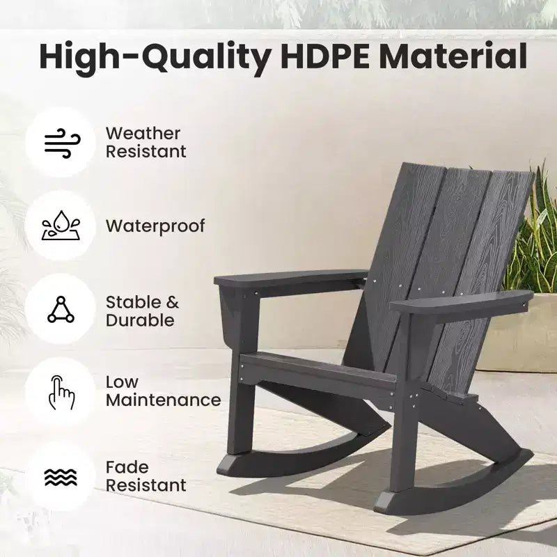 Sedia a dondolo Adirondack in plastica HDPE HYLEORY