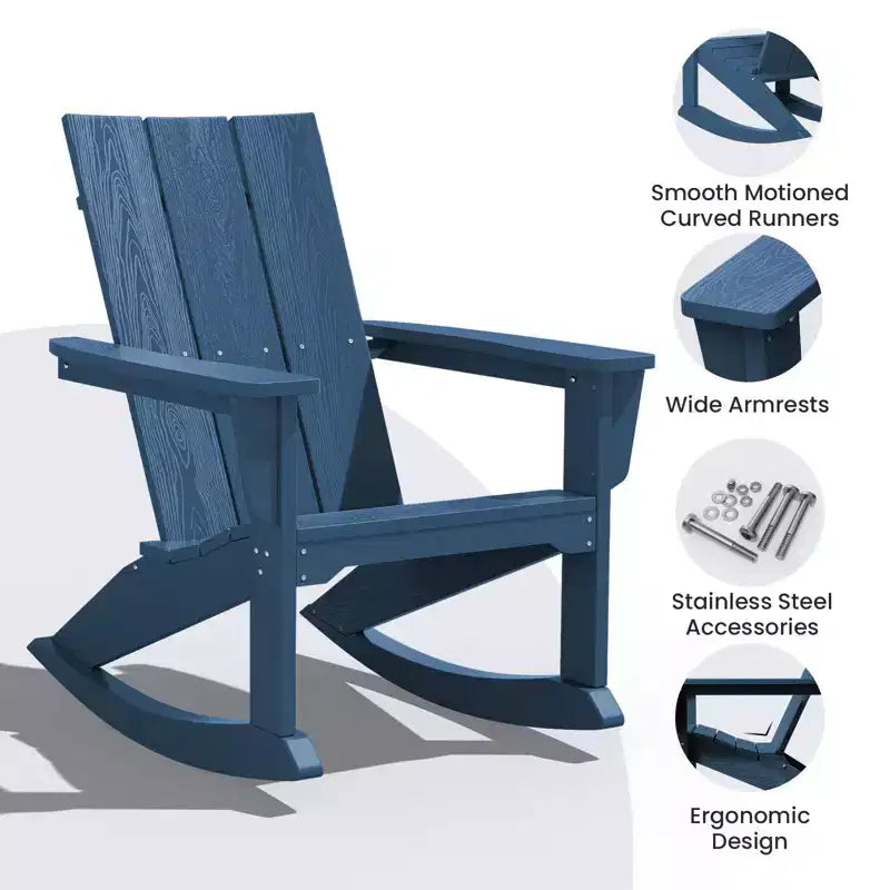 Sedia a dondolo Adirondack in plastica HDPE HYLEORY