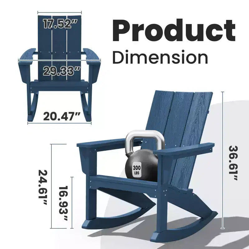 Sedia a dondolo Adirondack in plastica HDPE HYLEORY