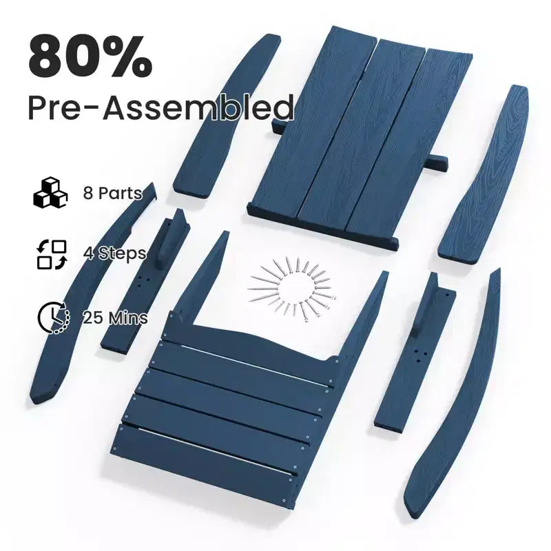 Sedia a dondolo Adirondack in plastica HDPE HYLEORY