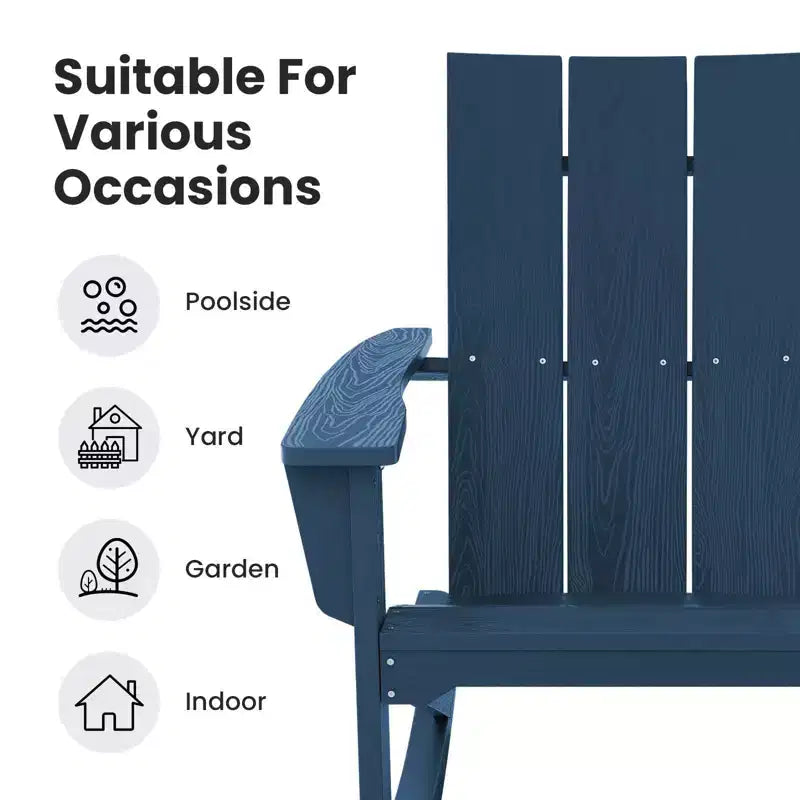 Sedia a dondolo Adirondack in plastica HDPE HYLEORY