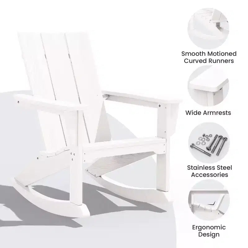 Sedia a dondolo Adirondack in plastica HDPE HYLEORY