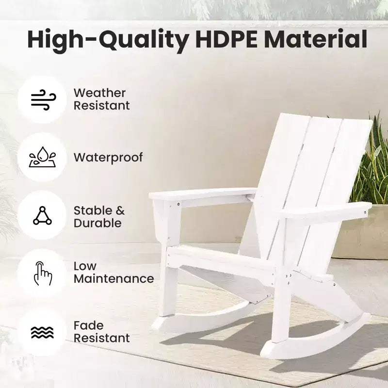 Sedia a dondolo Adirondack in plastica HDPE HYLEORY