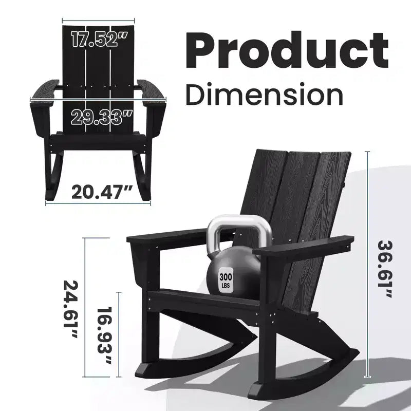 Sedia a dondolo Adirondack in plastica HDPE HYLEORY