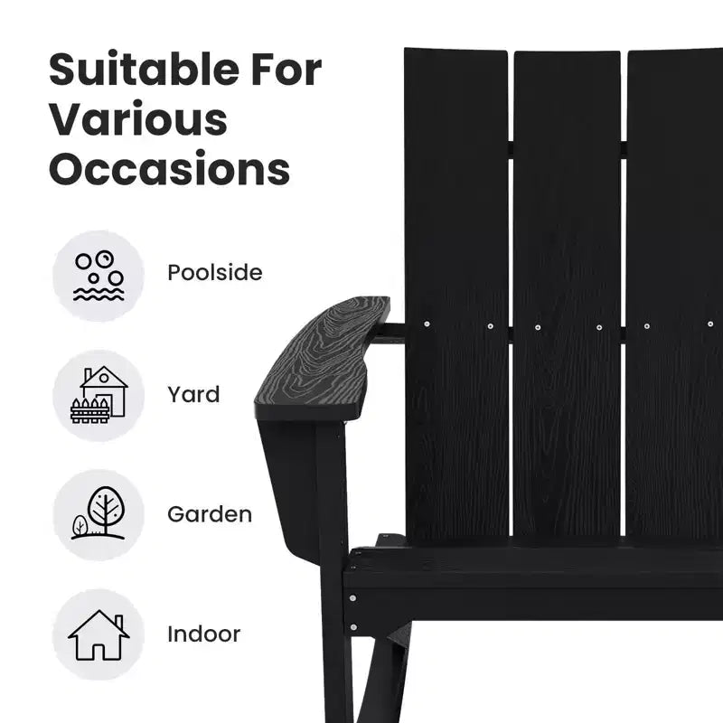 Sedia a dondolo Adirondack in plastica HDPE HYLEORY